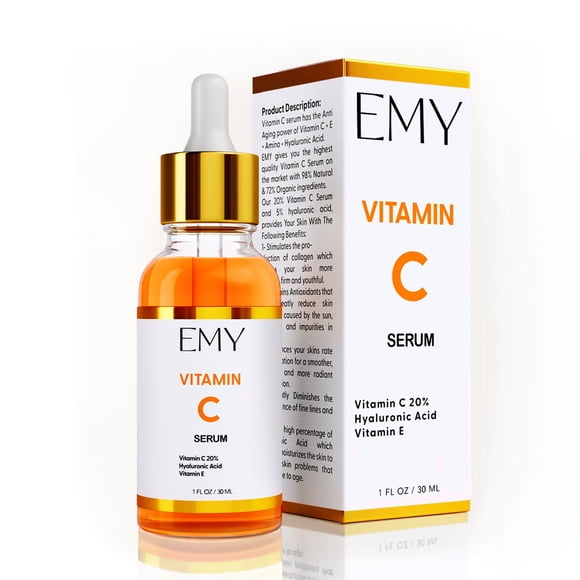 Crema hidratante facial, suero de vitamina C, ácido hialurónico, antienvejecimiento