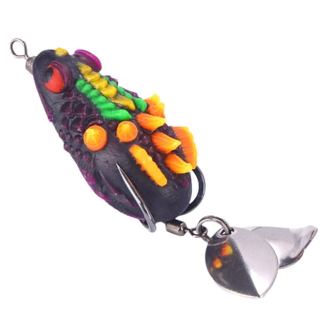 LUVCLS 1 pieza de mini cebo blando de rana de 4 cm, anzuelo de doble piel, señuelo de pesca, señuelo de rana biónico.