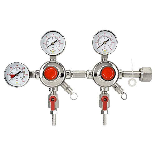 Régulateur de Pression cO2 à 2 Étages pour Régulateurs de Bière et Kombucha, Connecte 2 Systèmes à 1 Réservoir cgA-320