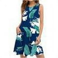 thumbnail image 1 of Robes Robe d'Été Robes d'Été pour Femmes Plage Florale T-Shirt Robe Décontractée Poches Boho Robe Débardeur Vert m, 1 of 5