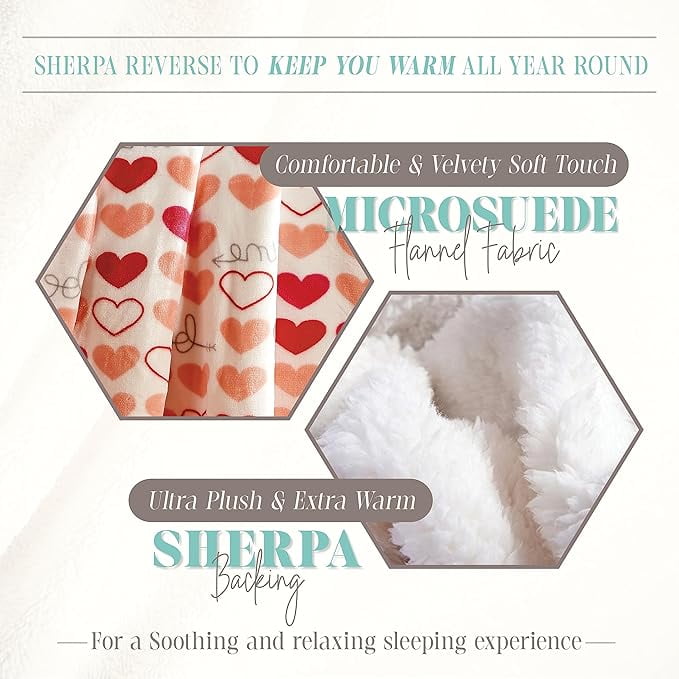 Elegant Comfort Throw Blanket, Reversible Sherpa Flannel, Ultra-Soft, Fuzzy, Cozy and Plush- All season Lightweight Decorative Throw, 50 x 60 inches, Isabella Sherpa Throw