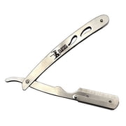 Classic Samurai CS-102 Stainless Steel Professional Barber Straight Edge Razor with 100 Derby Single Edge Razor Blades