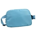thumbnail image 4 of Waist Pack Bag Pouch Adjustable Belt Fanny Pack for Running Trekking Cycling Light Blue, 4 of 9