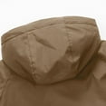 thumbnail image 5 of HOOMEUMY Men's Winter Jacket Warm Hooded Windproof Waterproof Outdoor Coat Thick Fleece Lined Long Sleeve Polyester a_Brown L, 5 of 6