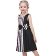 thumbnail image 4 of Girls Dress Black Heart Love Color Contrast Zebra Stripe School Casual 14 Years, 4 of 7