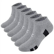 KONY Women's 6 Pairs Thick Cotton Cushioned Low Cut Ankle Grey Athletic Socks Mesh No Show Running Socks Size 6-9 (Grey - 6 Pairs)