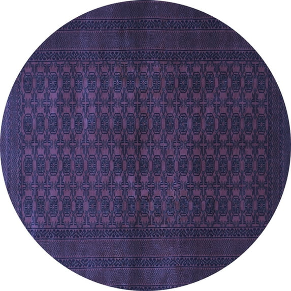 Ahgly Company Indoor Round Persian Blue Traditional Area Rugs, 6' Round