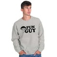 thumbnail image 3 of Fun Guy Fungi Mushroom Nerdy Geeky Men's Big & Tall Crewneck Sweatshirt Brisco Brands 4X, 3 of 5