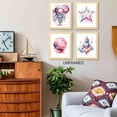 thumbnail image 3 of Pink Outer Space Wall Art Prints,Watercolour Star Rocket Astronaut Posters for Nursery Decor Girls Room Decor Kids Bedroom Boys Playroom Classroom Decor,Set Of 4 (8X10inch,Unframed), 3 of 4