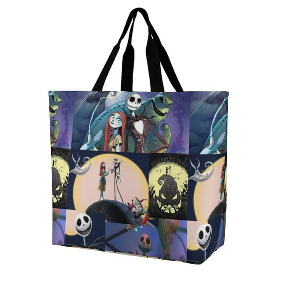 The Nightmare Before Christmas Women Tote Bags Lightweight One Shoulder Shopping Bag Reusable Grocery Shoulder Bag