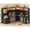 Black, variant on 68.9" Farmhouse L Shaped Computer Desk with Hutch, 2 Drawers and Storage Shelves, Corner Office Desk with LED Light and Display Cabinet