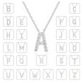 thumbnail image 2 of Paris Jewelry 18K White Gold Alphabet Created White Sapphire Necklace, 18 in Rolo Chain plated, 2 of 4