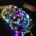 thumbnail image 3 of Corona de flores LED, corona de flores LED, diadema luminosa, 10 piezas, tocado de flores LED, tocado de flores para niñas, mujeres, bodas, festivales, vacaciones, Navidad, fiesta de año nuevo, 3 of 5