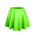 thumbnail image 1 of J. METHOD Women’s Skater Skirt Elastic Waist Casual Mini Flared Swing Pleated Skirts Made in USA NEWSK06 Neon Green L, 1 of 6