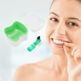 thumbnail image 2 of Unique Bargains 1 Set Braces Box Denture Bath Case Cup with Denture Cleaner Brush Green, 2 of 5