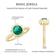 thumbnail image 5 of Rosec Jewels Lab Grown Emerald Flower Engagement Ring (1.7 Carat, AAAA Grade) - Bezel Set Emerald Ring - with Jewelry Box, 14K Yellow Gold, US 8.50, 5 of 8