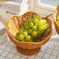thumbnail image 3 of Rewenti Woven Rattan Bowl With Scalloped Edges Easter Egg Blue, 3 of 5