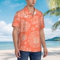 thumbnail image 6 of Uemuo Beautiful Corals Printed Regular Fit Short Sleeve Casual Hawaiian Shirt for Men,Aloha shirt,Tropical shirt,Floral print shirt,Vacation Beach shirt-, 6 of 9