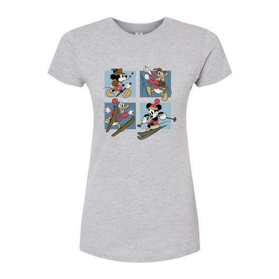 Disney Standard - Mickey And Donald Alpine - Juniors Fitted Graphic T-Shirt