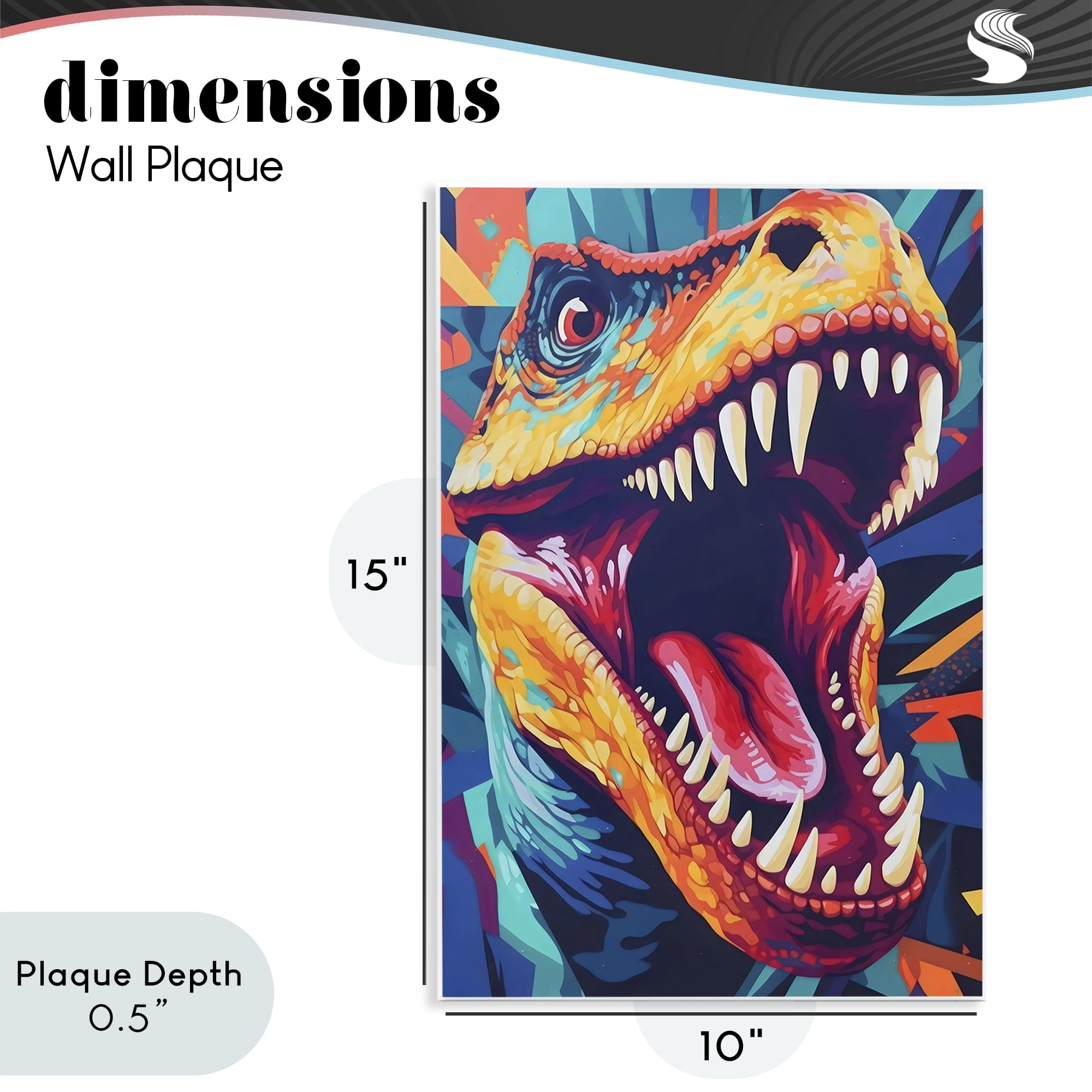 Stupell Industries Pop Style Raptor Dino Wall Plaque Art, design by Creative Studio