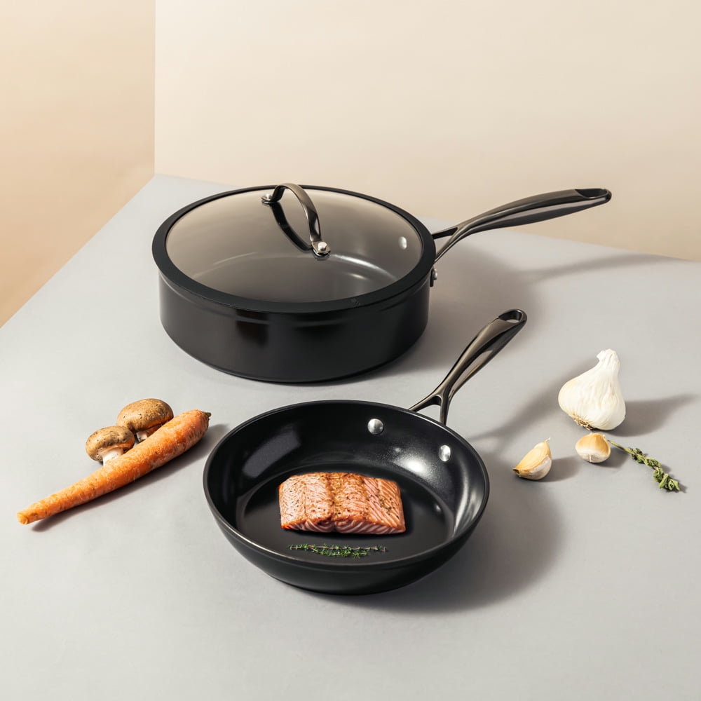 Thyme and Table 12 Piece Nonstick Aluminum Cookware Set, Pots and Pans Set - Gunmetal