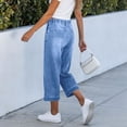 thumbnail image 7 of JJHGVB Cropped Jeans for Women Long Denim Shorts Bermuda Cargo Shorts Capri Denim Shorts Denim Shorts Vintage Streetwear Y2k Shorts Denim Culottes High Waist Retro Style Grunge Shorts Light Blue XL, 7 of 7