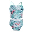 thumbnail image 4 of Alvivi Big Girls 3 Piece Rash Guard Swimsuit Tankini Vest Top Bottoms Bathing Suit 4-16, 4 of 7
