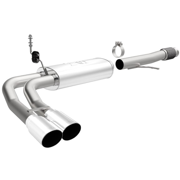 Magnaflow 14 Chev Silverado V8 5.3L CC/EC Dual Same Side Before P/S Tire Exit SS Cat Back Perf Exh Fits select: 2014-2018 CHEVROLET SILVERADO, 2014-2018 GMC SIERRA