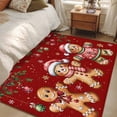 thumbnail image 4 of Gingerbread Christmas Area Rugs 4'x6', Washable Small Throw Rugs for Office Bathroom, Xmas Balls Branches Red Indoor Outdoor Rug Non-Slip Low Pile Carpet Runner Reversible Floor Mats, 4 of 8