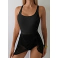 thumbnail image 5 of Eytino Bathing Suit One Piece Swimdress for Women Tummy Control Swim Dress with Mesh Skirt Tie Knot, 5 of 11