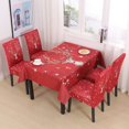 thumbnail image 2 of Christmas Dining Chair Cover Set Stretch Spandex Short Dining Chair Slipcovers Removable Washable Decorative Chair Protector Seat Covers for Dining Room Home Wedding Banquet Decoration(Red, 4 Pack), 2 of 8