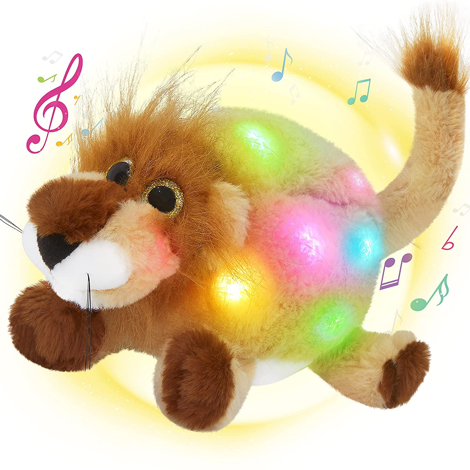 12'' Musical Light up Round Stuffed Lion LED Soft Plush Toy with Night  Lights Lullaby Songs Singing Wildlife Glow Birthday Christmas for Toddler  Kids | Walmart Canada