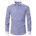 thumbnail image 4 of XDZJLR Chemise Homme Décontractée Business Couleur Unie Col à Revers Manches Longues, 4 of 4