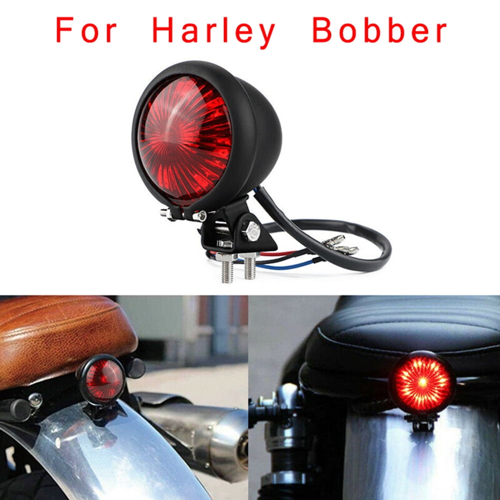 Motorcycle LED Skull Taillight with Turn Signal Rear Brake Light For Harley Bobber Honda