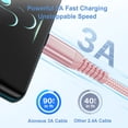 thumbnail image 3 of USB C Cable, C Type Charger Cable Phone Charger Cord 6ft 2Pack, USB C Fast Charging Cable for Samsung Galaxy, Pink, 3 of 7