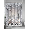 thumbnail image 5 of Grey Christmas Standard Shower Curtain Set, Waterproof Shower Curtains for Bathroom, Gnomes Xmas Snowflake Gifts Winter Washable Fabric Cloth Bath Curtain for Bathtub with Hooks 72x72 Inches, 5 of 6