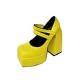 thumbnail image 2 of Zapatos de punta cuadrada para mujer, tacón muy alto, tacón grueso, sexy, para banquete Wmkox8yii  hfjk3815, 2 of 7