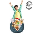 thumbnail image 3 of Vintage Storage Toy Bag Chair, Ornamental Petal Pattern Worn out Grunge Composition Simplistic Garden, Stuffed Animal Organizer Washable Bag, Large Size, Dark Teal and Eggshell, by Ambesonne, 3 of 3