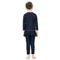 thumbnail image 6 of IBTOM CASTLE Kids Girls Burkini Swimsuits Modest Muslim Islamic Long Sleeve Rash Guard Full Cover Hijab Top Skirted Swim Capris ​Swimwear 6-7 Years Navy Blue + Pink, 6 of 8
