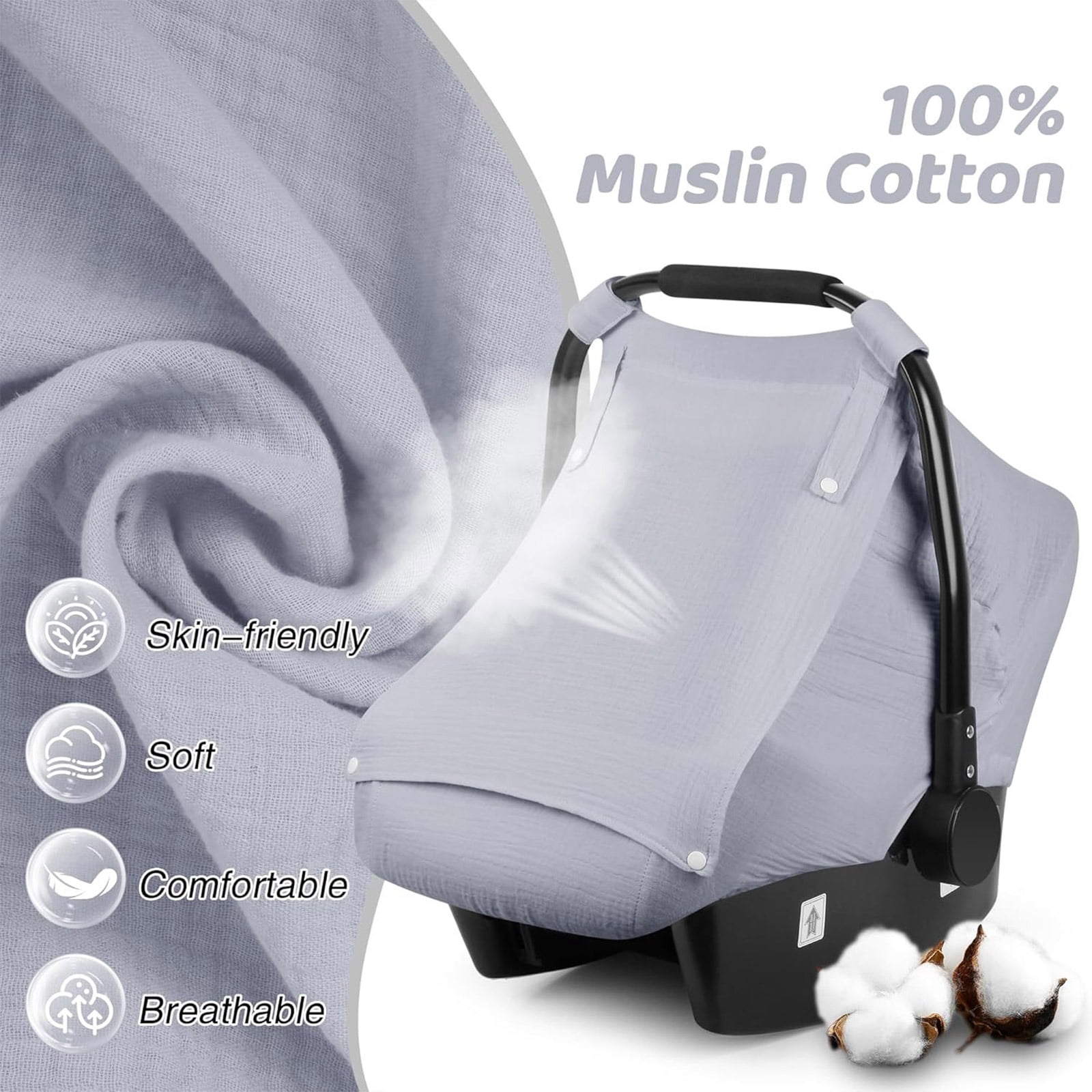 RUISINERY Infant Canopy with Soft & Breathable Window, Baby Strollers Guard for Boys Girls Windproof Carry Basket Sleeve