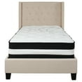 thumbnail image 5 of Flash Furniture Riverdale Twin Size Tufted Upholstered Platform Bed in Beige Fabric with Pocket Spring Mattress, 5 of 5