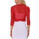 thumbnail image 3 of Inspire Chic Cárdigan Corto Elegante de Malla Transparente para Mujeres con Mangas 3/4 Ligero Rojo XS, 3 of 6