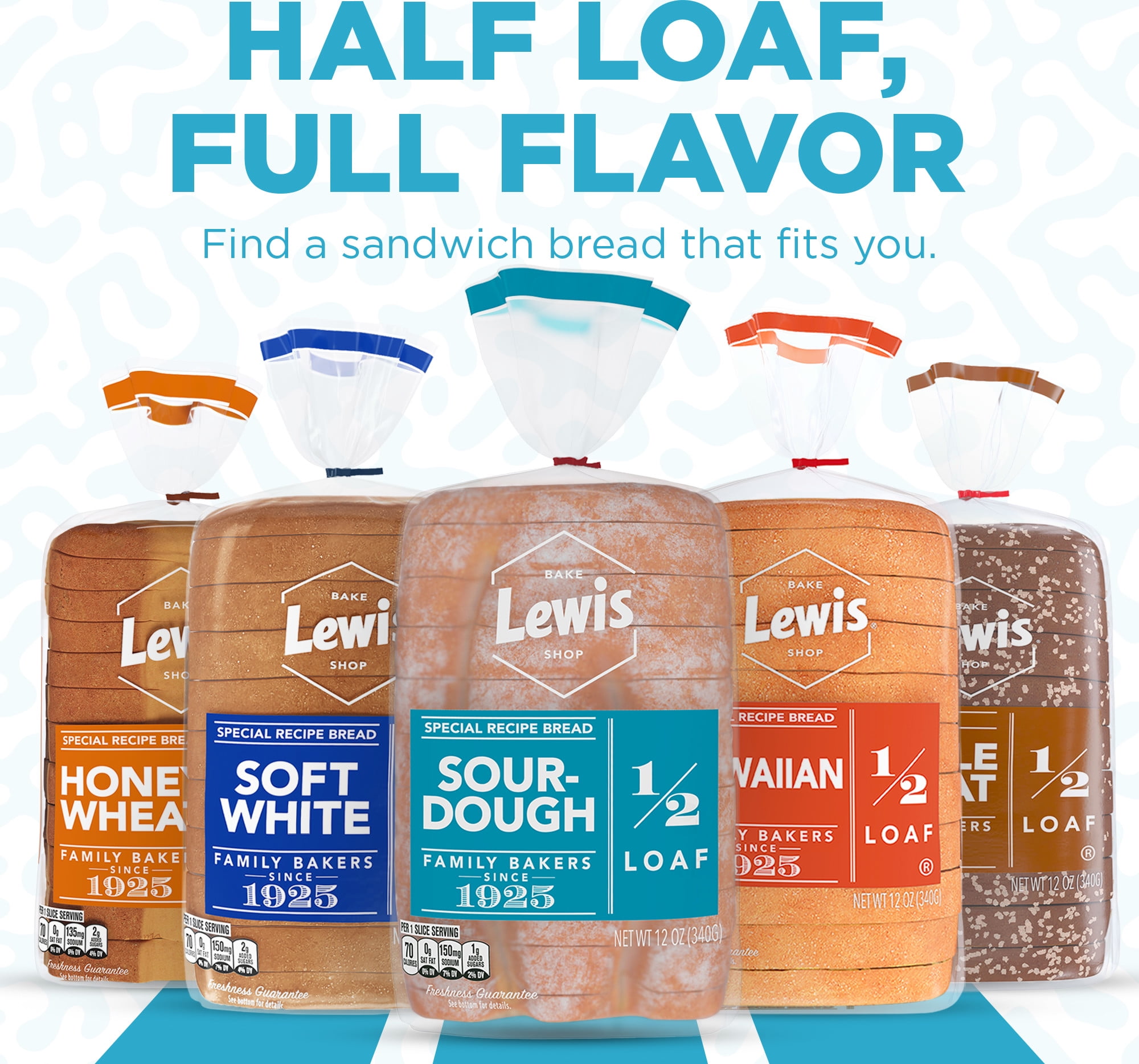 Lewis Bake Shop Sourdough Half Loaf Bread, 1/2 Loaf, 12 oz