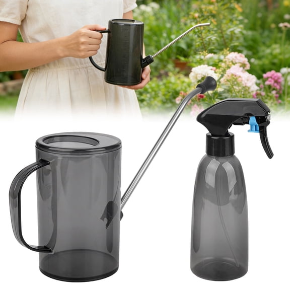 2pcs Garden Watering Cans, EEEkit Long Spout Wtering Pot and Spray Bottle for Indoor Outdoor Plant