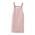 thumbnail image 2 of Delantal con peto con bolsillo, suave, transpirable, duradero, impermeable, delantal de trabajo, mono de limpieza para hornear en casa, Rosado Gloria delantal de cocina, 2 of 9