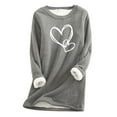 thumbnail image 2 of DPTALR Chandail en Molleton Épais en Polaire Imprimé pour Femmes sous-Vêtements Chauds d'Hiver Blouses à Col Rond Tops, 2 of 3
