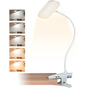 CUHIOY Reading Book Ligh, Eye Protect Clip On Light for Bed headboard with Larger Lighting Area, 5 Color &5 Brightness,