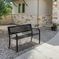 thumbnail image 4 of Ktaxon 47 in Outdoor Garden Bench, Iron Frame, Patio Seat, Black, Steel Bench with PVC Backrest, 4 of 10