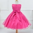 thumbnail image 4 of XQYLOS Toddler Girls Glitter Sequin Princess Dress Sparkly Tulle Party Gown Floral Belt Flower Girl Pageant Dress 3-10 Years, 4 of 5