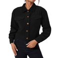 thumbnail image 3 of Tqcoqu Corduroy Jacket for Women, Long Sleeve Button Down Cropped Jacket, Dressy Casual Lightweight Crop Shackets with Pockets, Fall Winter Outwear,2026 Fashion Outfit, 3 of 10